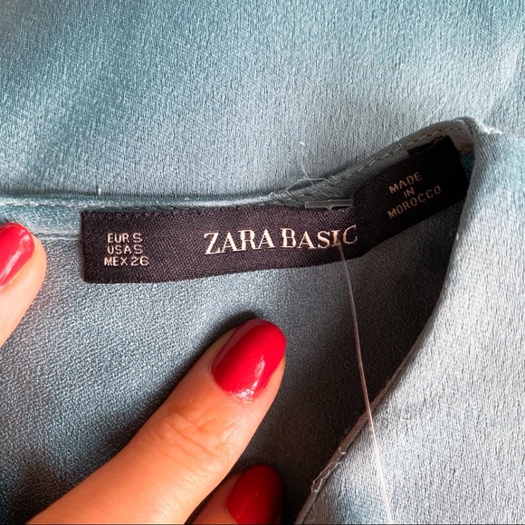 🎄 ZARA SAGE PADDED SHOULDER PEARL RUFFLE DETAIL LOOSE MINI DRESS! - Picture 7 of 16